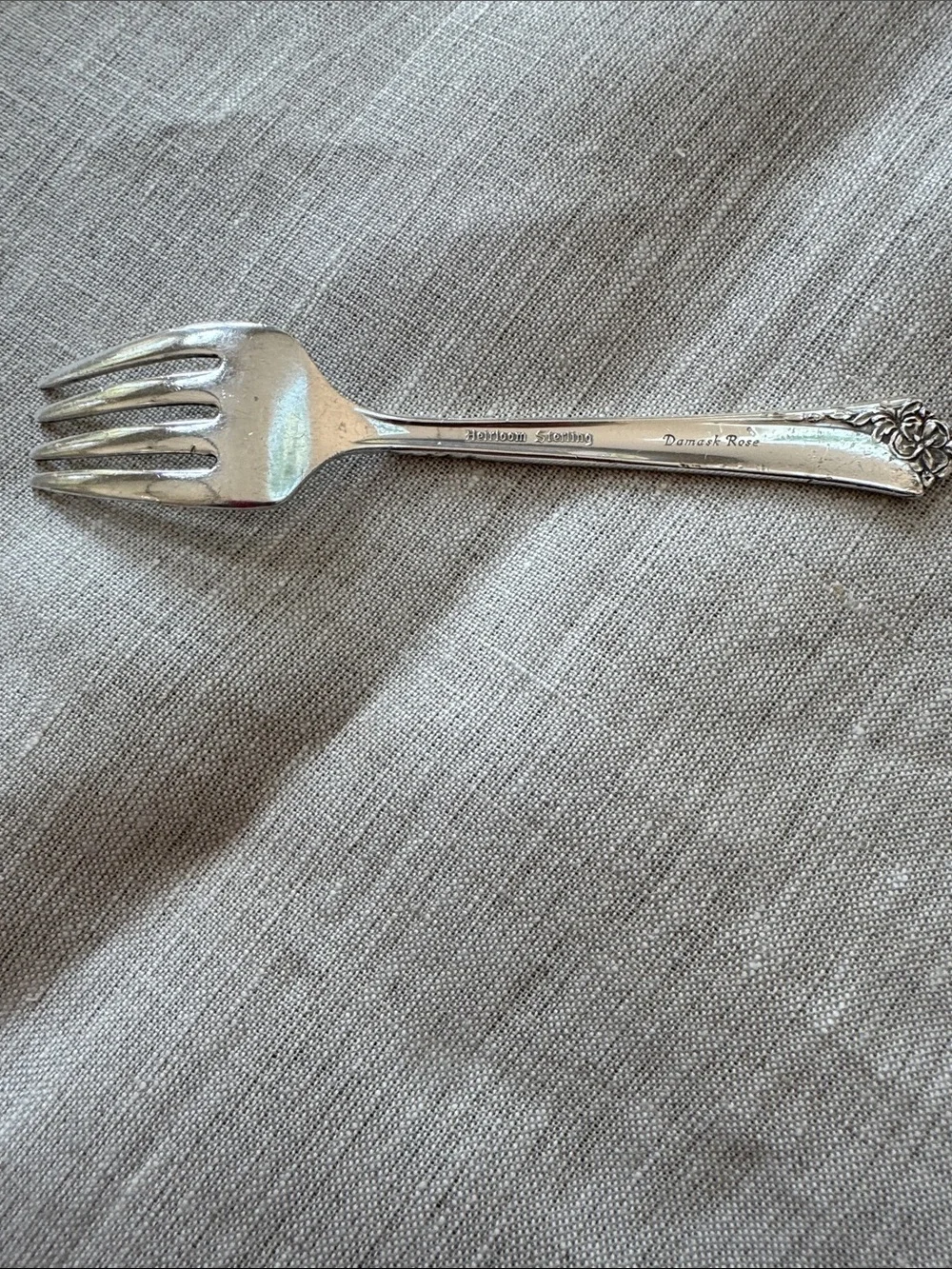 Damask Rose by Oneida Sterling Silver 1946 Heirloom Baby Fork (No monogram)